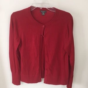 Eddie Bauer cardigan sweater, size Medium, red